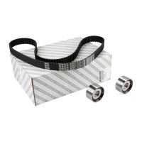 Toothed belt set with 2 pulleys