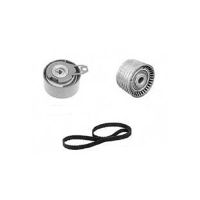 Toothed belt set with 2 guide pulleys