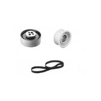 Toothed belt kit with 2 guide pulleys