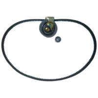 Toothed belt set with 2 guide pulleys