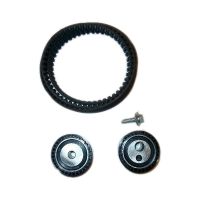Toothed belt kit with 2 guide pulleys