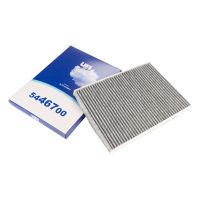 Cabin air filter, particle activated carbon