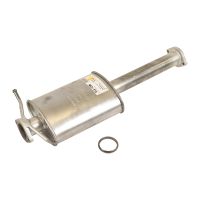 Exhaust muffler centre after flexible pipe