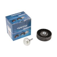 Flat belt tensioner pulley for air conditioning