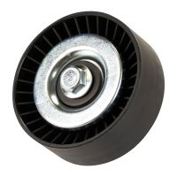 Flat belt pulley with air conditioning