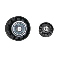 Flat belt pulley with air-conditioning