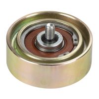 Flat belt pulley with air conditioning