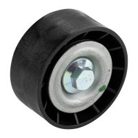 Flat belt pulley with air-conditioning