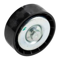 Flat belt pulley with air-conditioning