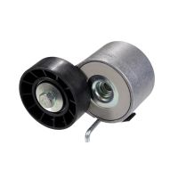 Flat belt pulley with clamping arm