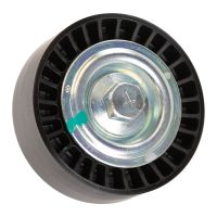 Flat belt tension roller without tension arm