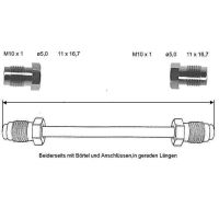 Brake pipe 650 mm rear left wheel brake cylinder