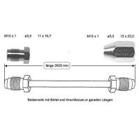 Brake pipe 2620 mm rear right centre