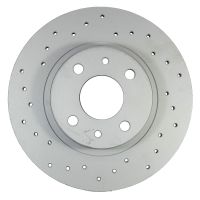 Set of sports brake discs perforated