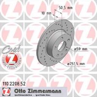 Set of sports brake discs perforated rear