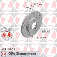 Set of sports brake discs perforated