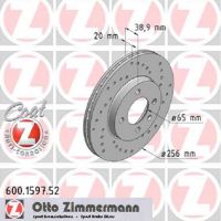 Set of sports brake discs perforated