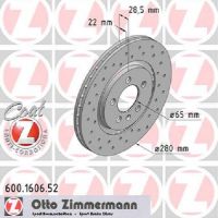 Set of sports brake discs perforated