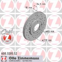 Set of sports brake discs perforated