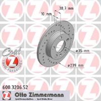 Set of sports brake discs perforated