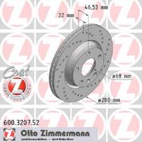 Set of sports brake discs perforated