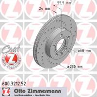 Set of sports brake discs perforated