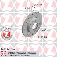 Set of sports brake discs perforated