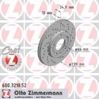 Set of sports brake discs perforated