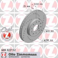 Set of sports brake discs perforated