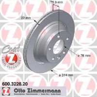 Set of sports brake discs perforated
