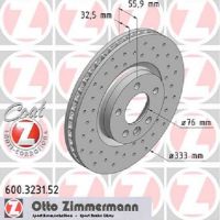 Set of sports brake discs perforated