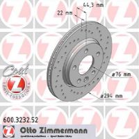 Set of sports brake discs perforated