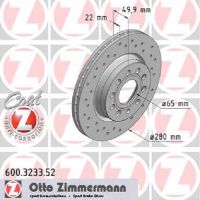 Set of sports brake discs perforated