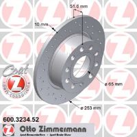 Set of sports brake discs perforated