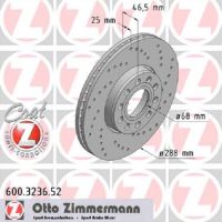 Set of sports brake discs perforated