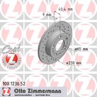 Set of perforated sports brake discs