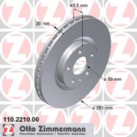 Brake disc front Zimmermann internally ventilated