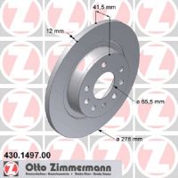 Brake disc rear Zimmermann coated full 278 mm Ø