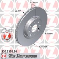 Brake disc front Zimmermann coated ventilated Ø 284 mm