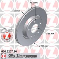 Brake disc front internally ventilated