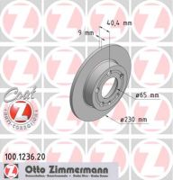 Brake disc rear full 232 mm Ø
