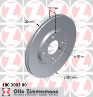 Brake disc front internally ventilated 283 Ø