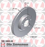 Brake disc front internally ventilated 283 Ø