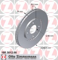 Brake disc front internally ventilated 283 Ø