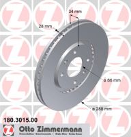Brake disc front internally ventilated 288 mm Ø