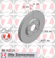 Brake disc front internally ventilated 302 mm Ø