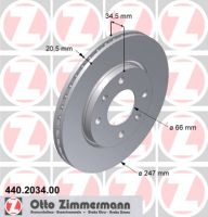 Brake disc front internally ventilated 247 Ø