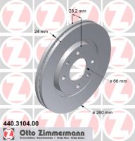 Brake disc front internally ventilated 283 Ø