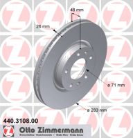 Brake disc front internally ventilated 283 Ø