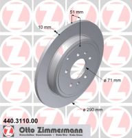 Brake disc rear full 290 mm Ø 10 mm